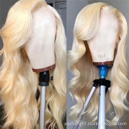 13X4 Pre Plucked Lace Wig Human Hair, Full Blonde 613 Human Hair Wig For Black Women